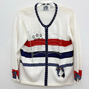 Storybook Knits Large American Celebration 2-Piece Sweater Tank Top Set